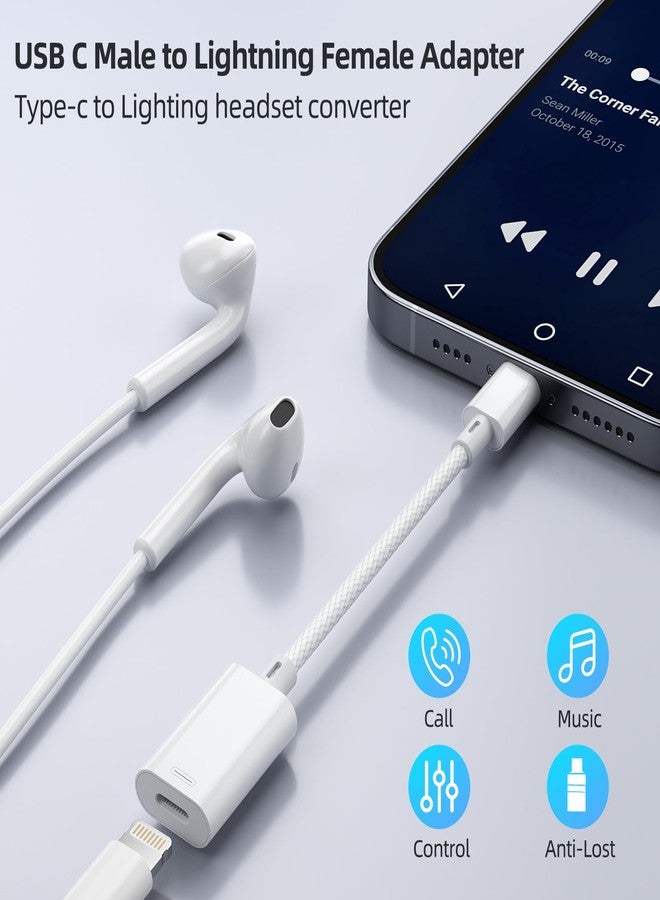 Vcddom USB C to Lightning Headphone Audio Adapter, USB Type C Male to Female Lightning Earphone Adapter with Fast Charge Data Transfer for iPhone 17/17 Pro/16, iPad Pro, iPad Air 6/5, Galaxy S25/S24 - Image 2