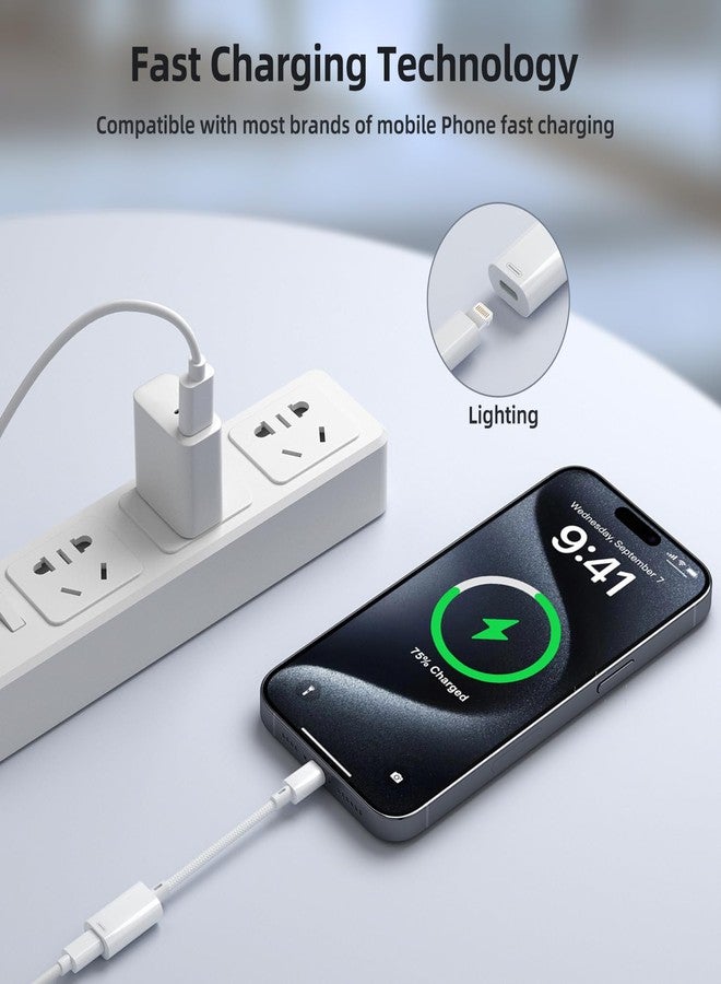 Vcddom USB C to Lightning Headphone Audio Adapter, USB Type C Male to Female Lightning Earphone Adapter with Fast Charge Data Transfer for iPhone 17/17 Pro/16, iPad Pro, iPad Air 6/5, Galaxy S25/S24 - Image 4