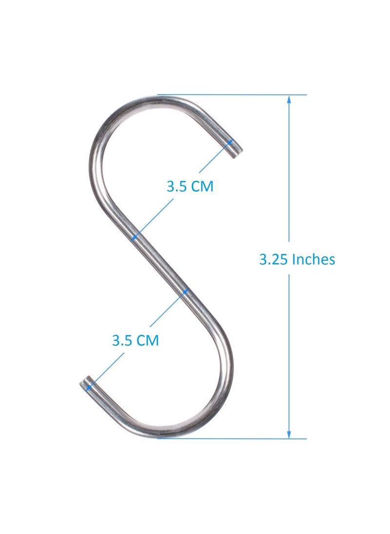 Cliffton Cliffton Pack of 8 Pcs Heavy Duty S Hooks for Hanging S Shaped Hooks for Hanging S Hooks for KitchenClothesOffice Steel S HooksCloth Hanger Hook Pack of 8325 inches  - Image 3