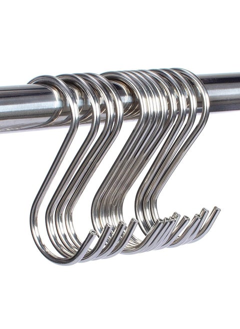 Cliffton Pack of 8 Pcs Heavy Duty S Hooks for Hanging S Shaped Hooks for Hanging S Hooks for KitchenClothesOffice Steel S HooksCloth Hanger Hook Pack of 8325 inches