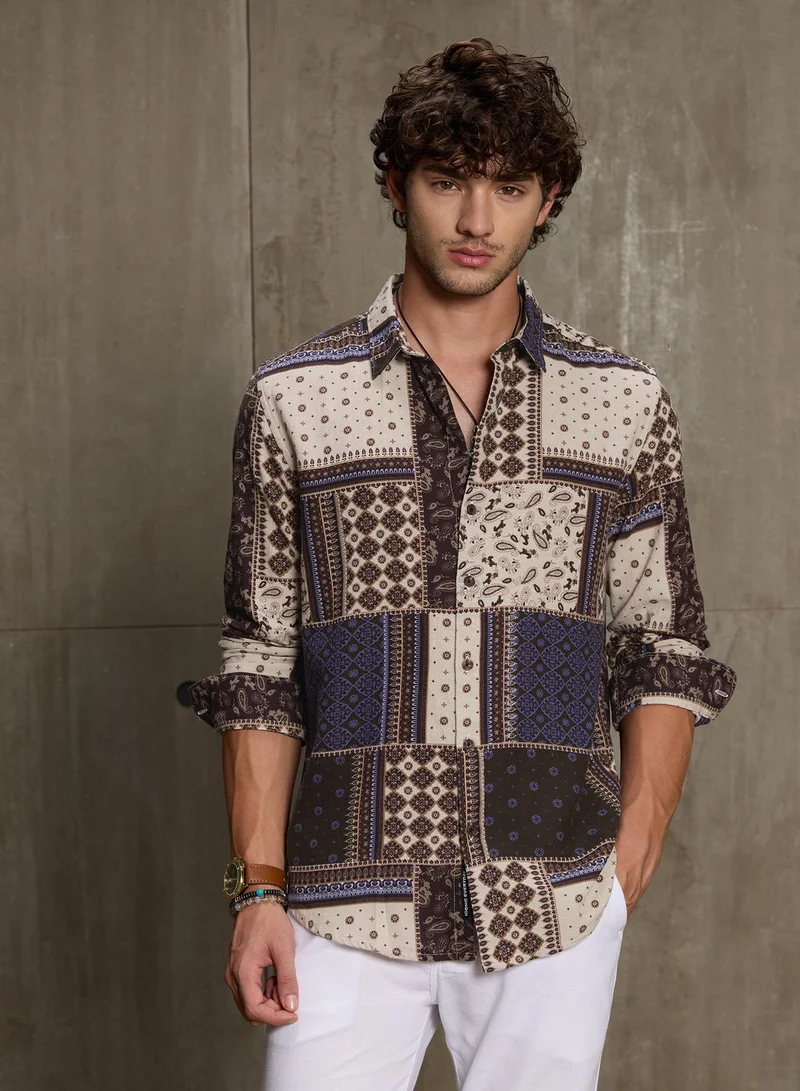 CAHOOT Cahoot Men's Multi Printed Cotton Shirt - 23001