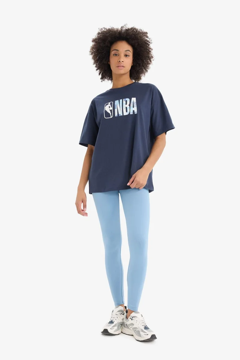 ديفاكتو DeFactoFit NBA Wordmark Oversize Fit Sports T-Shirt