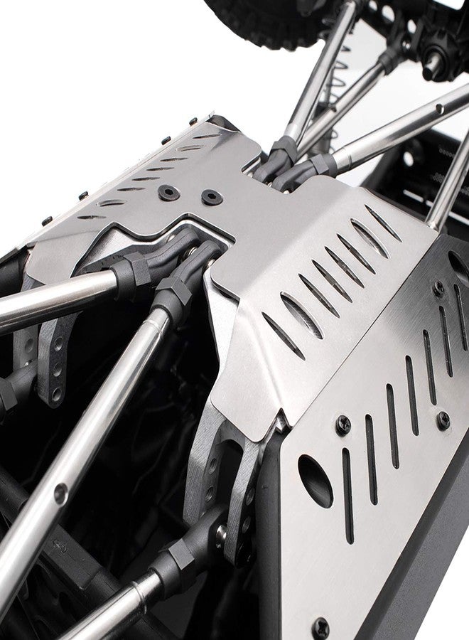 LCX Racing 1/10th RC Crawler Car Stainless Steel Guard Board, Skid Plate Armor & Axle Guard, Protector Skid Plate Axle Guard Set for Axial Capra UTB10, Upgrades Parts Accessories - Image 3