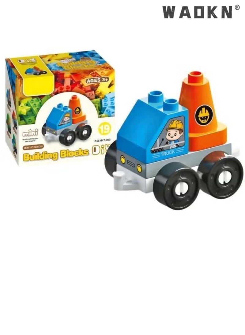 WAOKN New Kids Early Education Easy Assembling Building Blocks Toy Cars Cute and Fetching City Transportation Vehicle Series Rescue Vehicle