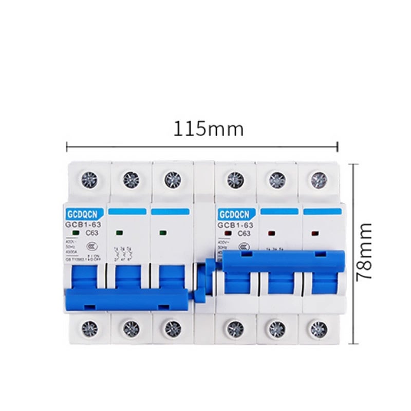 Manual Transfer Switch 20A Dual Power Mini Interlock Circuit Breaker 400V AC 63A - Image 3