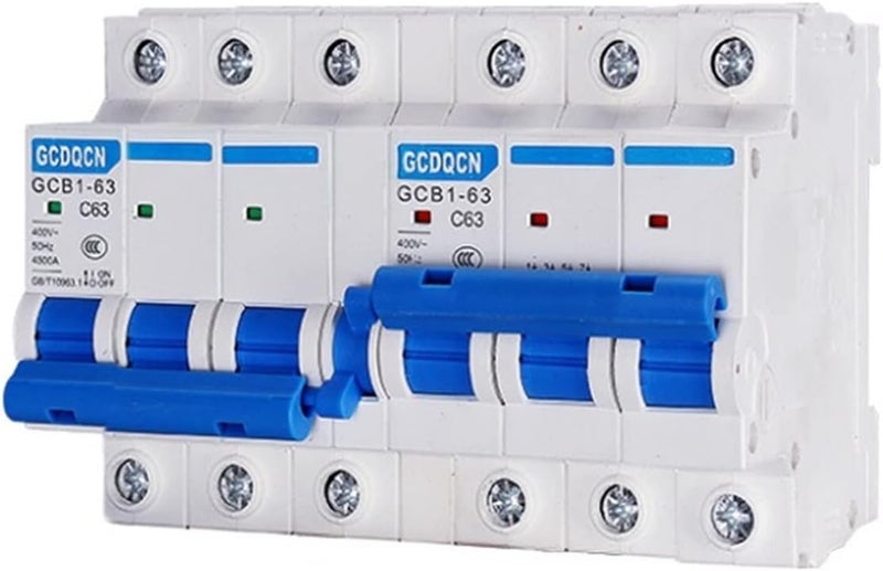 Manual Transfer Switch 20A Dual Power Mini Interlock Circuit Breaker 400V AC 63A - Image 1