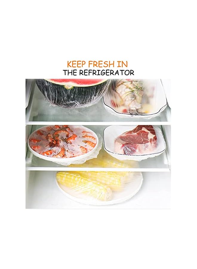 PROMASS Keeping Bags 100 PCS Food Storage Cover Reusable Plastic Sealing Bags Elastic Stretch Adjustable Bowl Lids for Preservation Fresh with Fruit Vegetable and Meat - Image 5