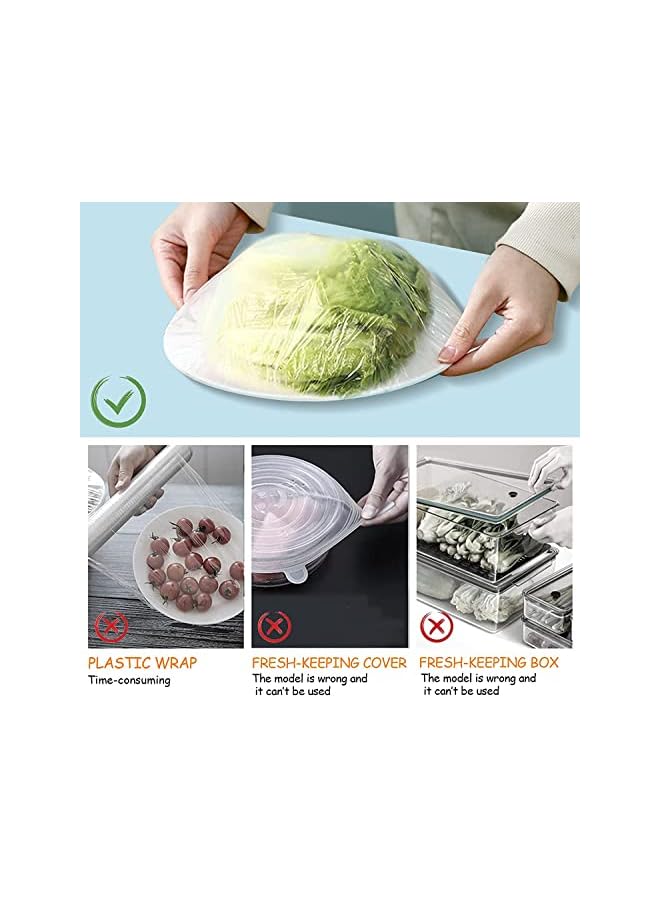 PROMASS Keeping Bags 100 PCS Food Storage Cover Reusable Plastic Sealing Bags Elastic Stretch Adjustable Bowl Lids for Preservation Fresh with Fruit Vegetable and Meat - Image 4