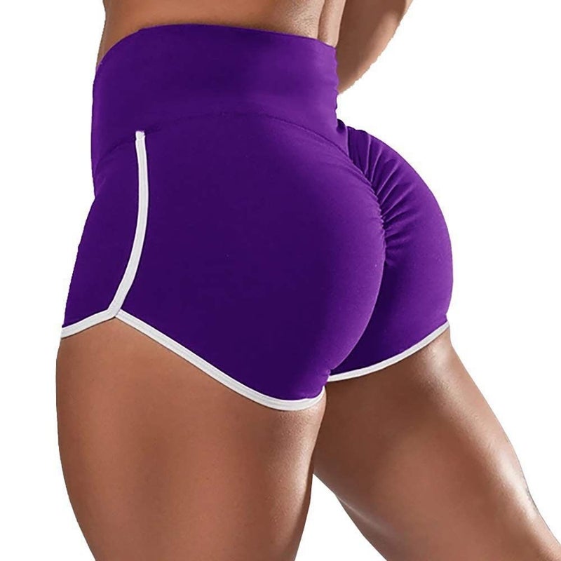 2020 New Summer European and American Foreign Trade Women's Large Size Sexy Solid Color High Waist Sports Running Tight Hip Shorts - Image 3