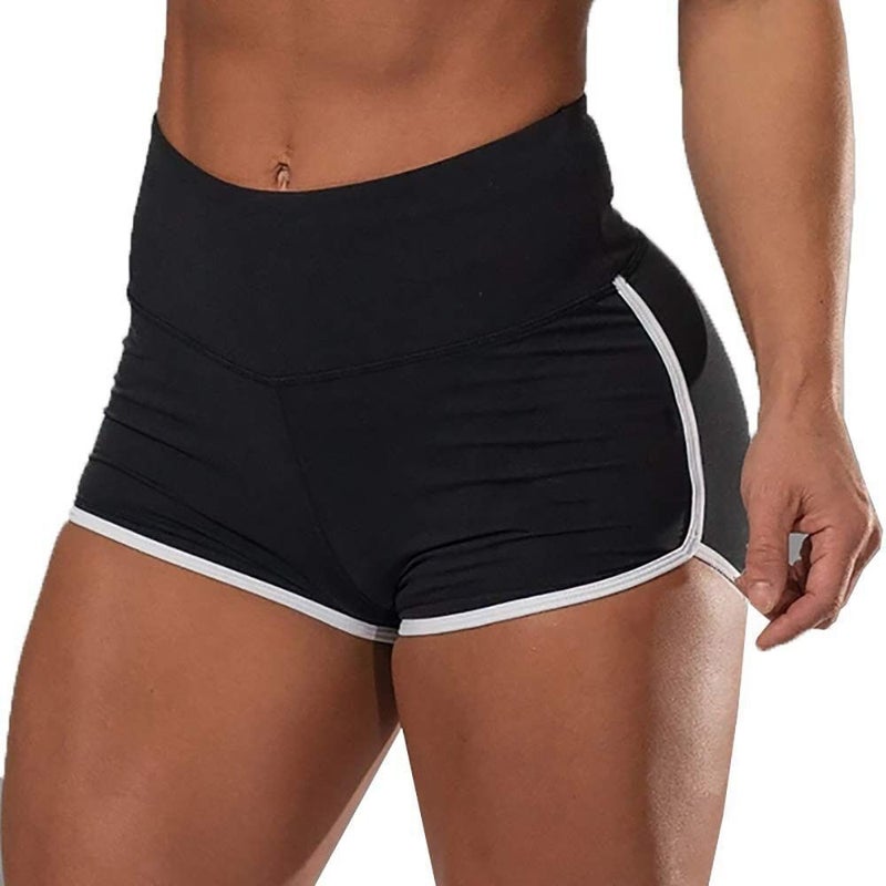 2020 New Summer European and American Foreign Trade Women's Large Size Sexy Solid Color High Waist Sports Running Tight Hip Shorts - Image 5