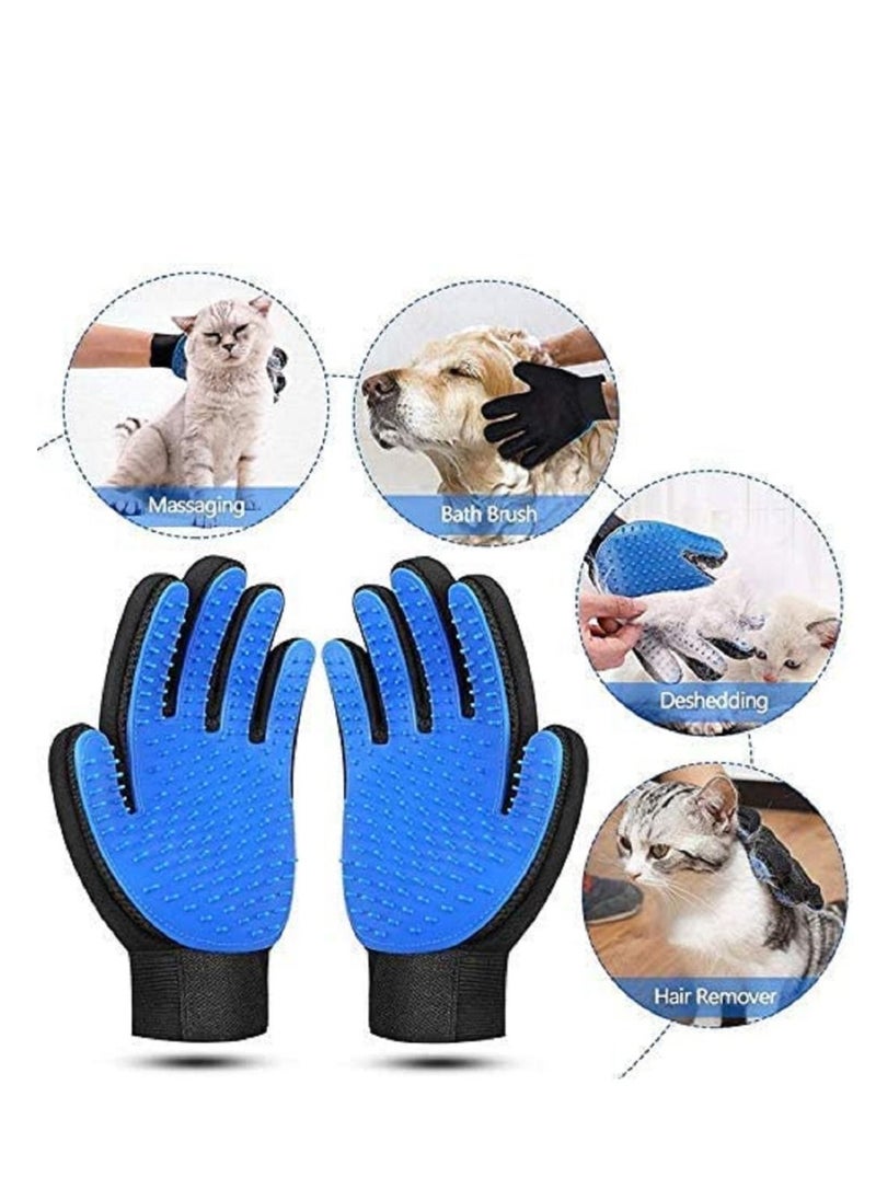 Generic - Dog Grooming Glove 1 Pair Pet Hair Removal Glove Cat Hair Remover Glove Pet Massage Bathing Long or Short Fur Glove - Image 1