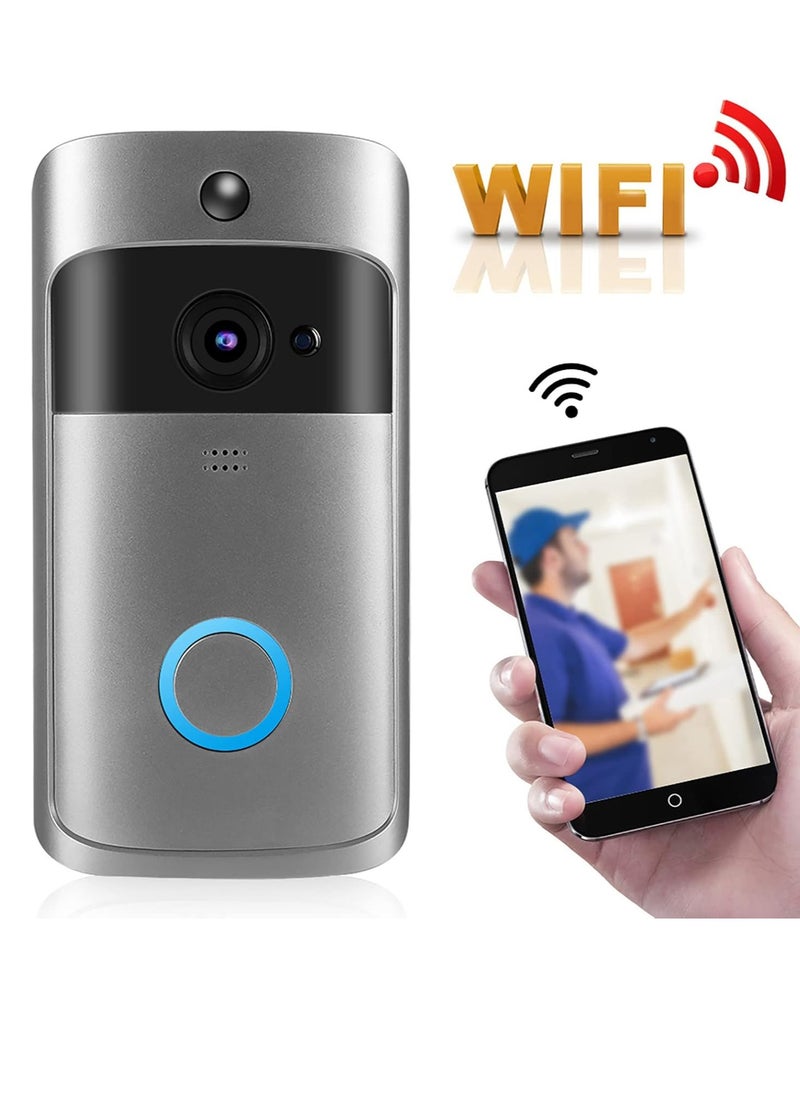 Generic - Focket Video Doorbell, 2.4Ghz WiFi Wireless Doorbell Camera with 2 Way Audio, Motion Detection, Night Vision, Battery Doorbell, APP Alert, 166° View Smart Doorbell for Home Security - Image 1