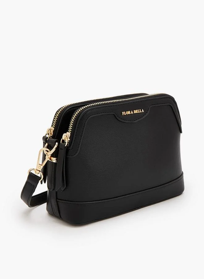 Flora Bella By Shoexpress BLACK Solid Crossbody Bag With Detachable Strap for Women | Best Price UAE