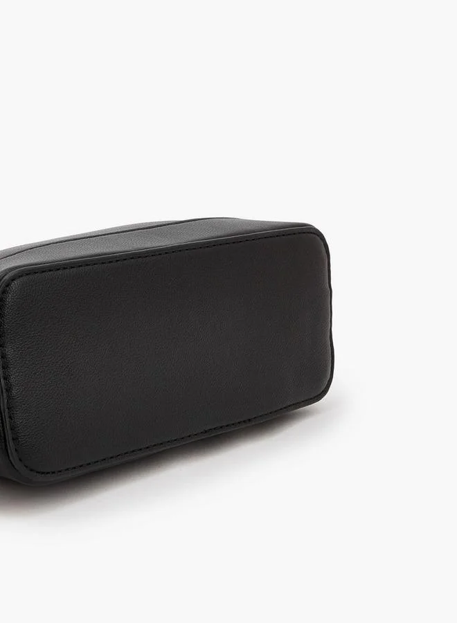 Flora Bella By Shoexpress BLACK Solid Crossbody Bag With Detachable Strap for Women | Best Price UAE