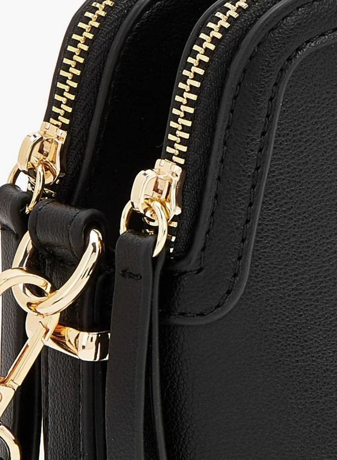Flora Bella By Shoexpress BLACK Solid Crossbody Bag With Detachable Strap for Women | Best Price UAE