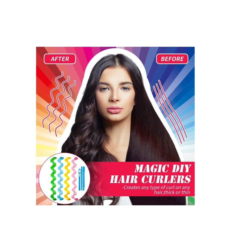 Zikra Wave Curl Formers Heatless Hair Curler for Medium to Long Hair Hair Style Tools Set with Styling Hooks for Women and Girls Heatless Spiral Curlers Hair Rollers Wave Styles - Image 3