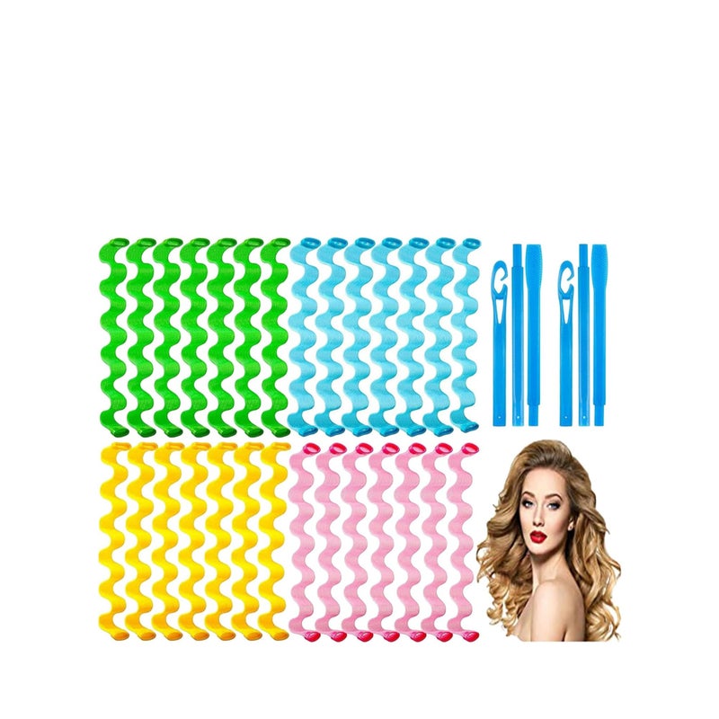 Zikra Wave Curl Formers Heatless Hair Curler for Medium to Long Hair Hair Style Tools Set with Styling Hooks for Women and Girls Heatless Spiral Curlers Hair Rollers Wave Styles - Image 1