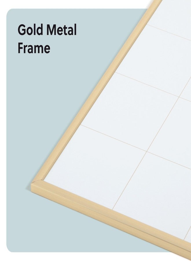 U Brands Magnetic Dry Erase Monthly Calendar Whiteboard 16" x 20", Gold Aluminum Frame, Wall Mounted Planner for Office, Home, and Classroom, Includes Marker and Magnet - Image 3