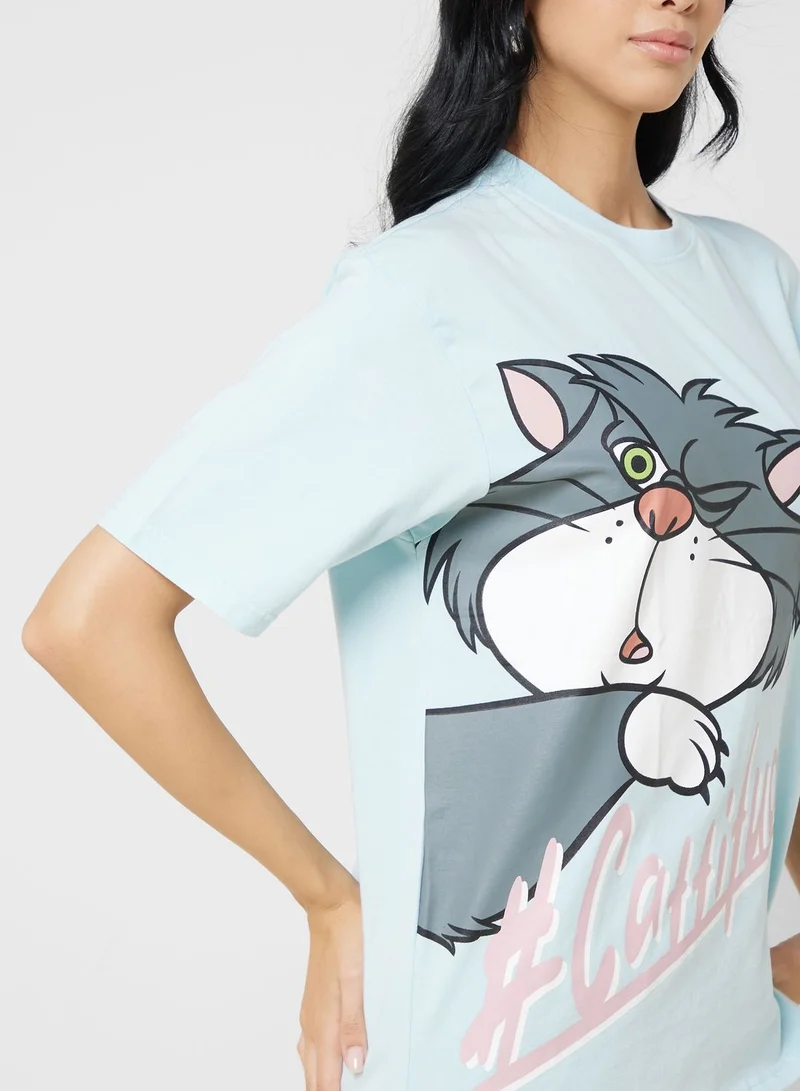 Disney Lucifer Garment Dye Oversize T-Shirt