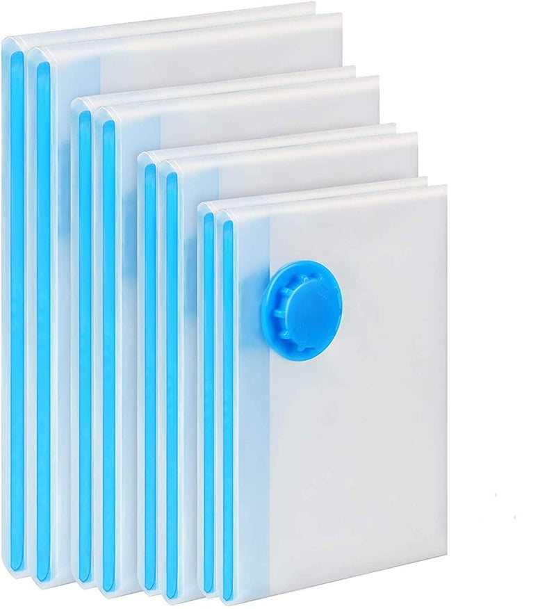 Smitex Smitex Vacuum Storage Sealer Bags 8 Pack 2 x Jumbo 2 x Large 2 x Medium 2 x Small for Clothes Dress Winter Coats Blankets Pillows Comforters for Travel Space Saver Seal Compression Bags without Pump 