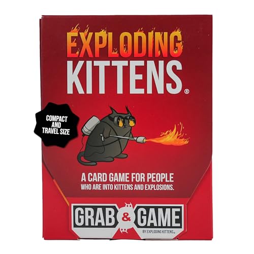 Exploding Kittens Grab Game Hilarious Compact Card Game for Family and Travel Party Fun for Ages 7 and Up 24 Players 15 Minutes of Play - Image 1