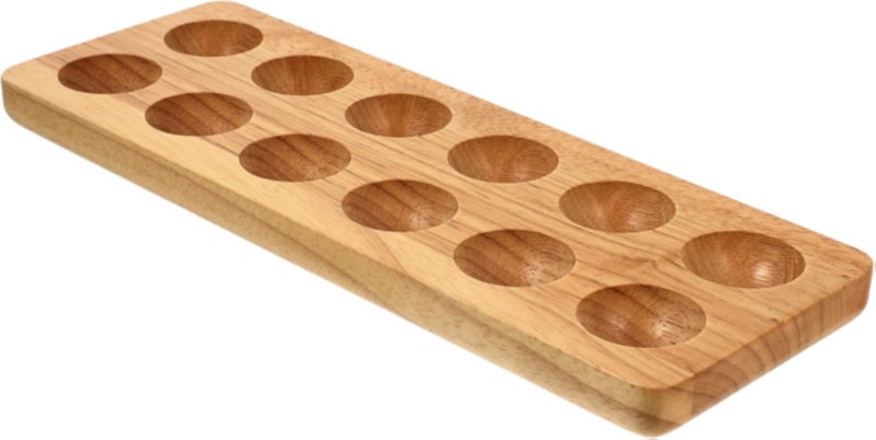 صينية خشبية واحدة، حامل تخزين عملي للثلاجة، تصميم موفر للمساحة، مثالية لتنظيم البيض الإضافي، قاعدة تخزين للمطبخ المنزلي