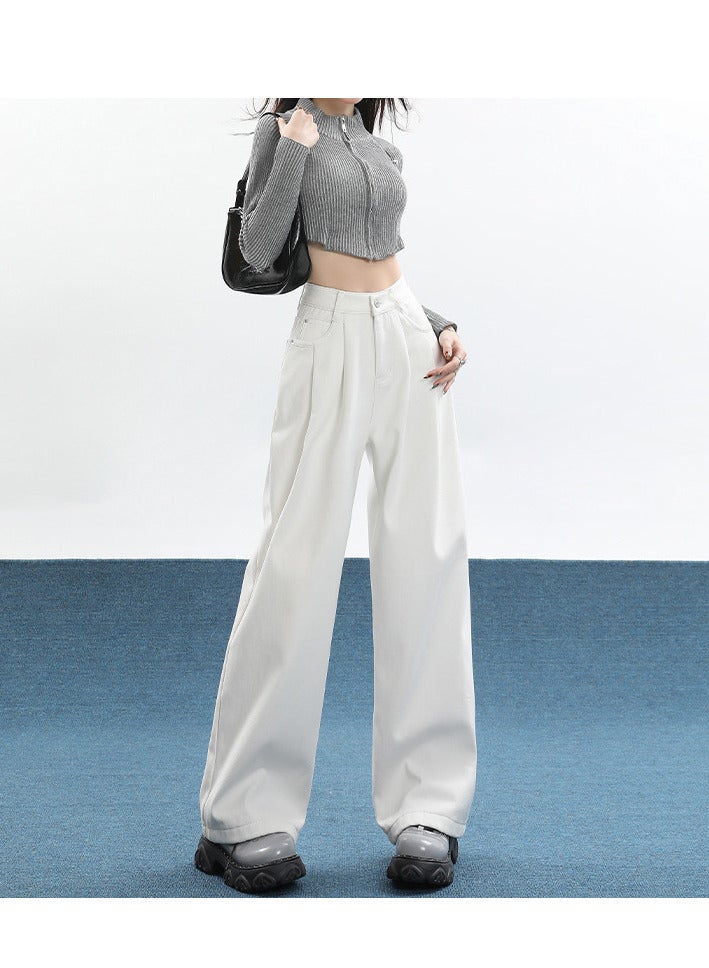 Women's Mid Waist Wide Leg Loose Denim Jeans, Mid Rise, Straight Leg, Jeans ﻿ - Image 2