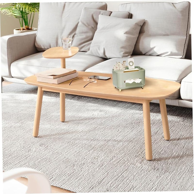 غطاء صندوق المناديل الذهبي الأخضر قاعدة غير قابلة للانزلاق قابل للغسيل حامل مناديل مستطيل كريمي - Image 4