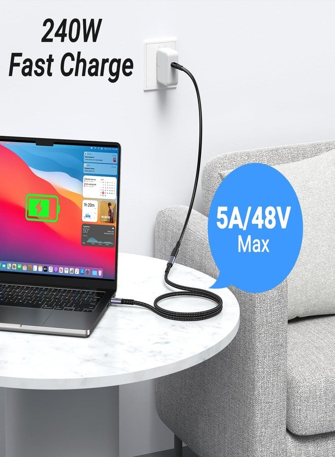 SUMPK USB C Extension Cable 3.3FT (2 packs/240W/40Gbps/8K), 240W USB 4.0 Extender Fast Charging Cables, 40Gbps Transfer Type C Male to Female Cord, 8K 60Hz Video Monitor Compatible with iPhone 16/15/PSVR2 - Image 2