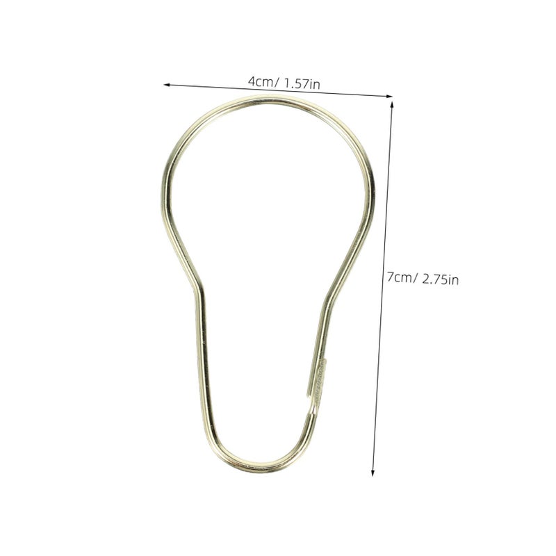 Stainless Steel Golden Shower Curtain Rings Hooks 20pcs Gourd Buckle Bathroom Accessories - Image 3