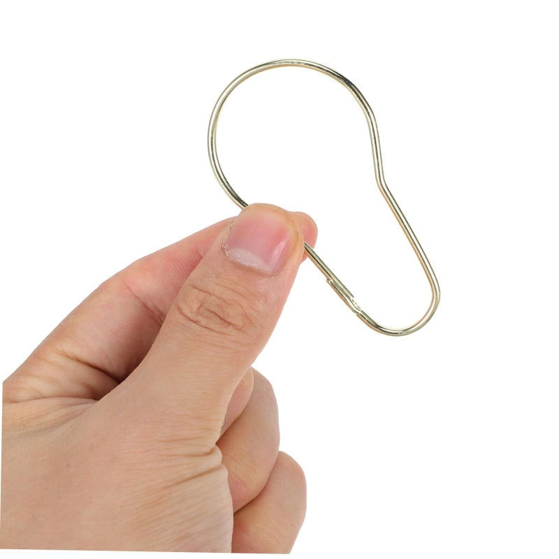 Stainless Steel Golden Shower Curtain Rings Hooks 20pcs Gourd Buckle Bathroom Accessories - Image 5