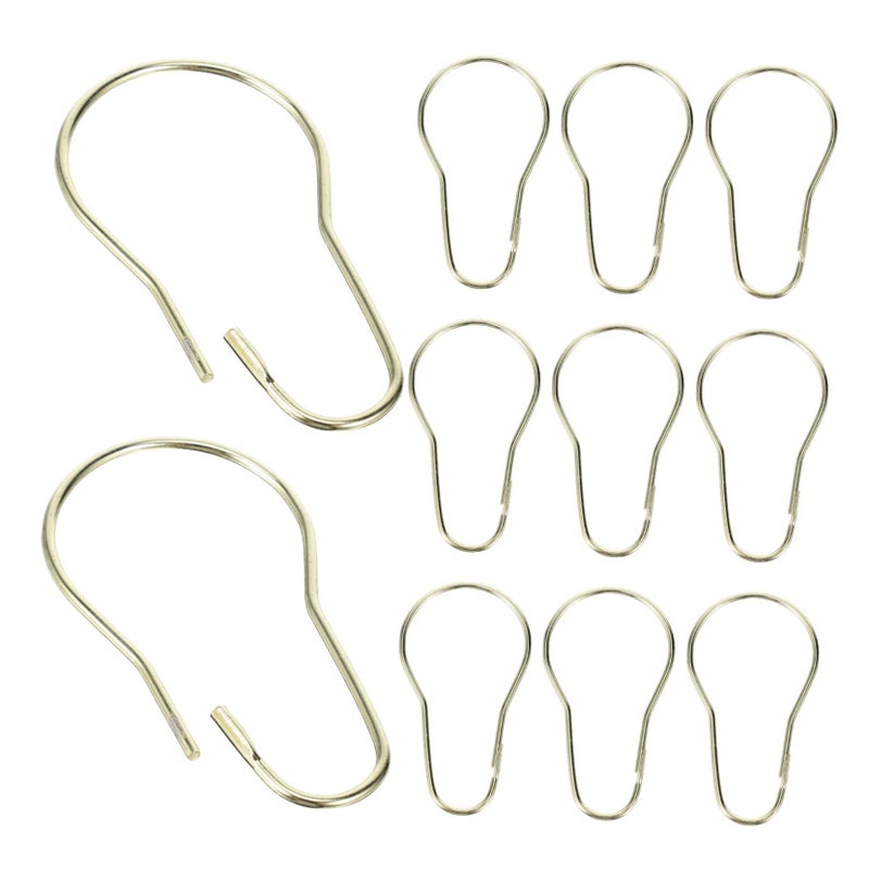 Stainless Steel Golden Shower Curtain Rings Hooks 20pcs Gourd Buckle Bathroom Accessories - Image 2