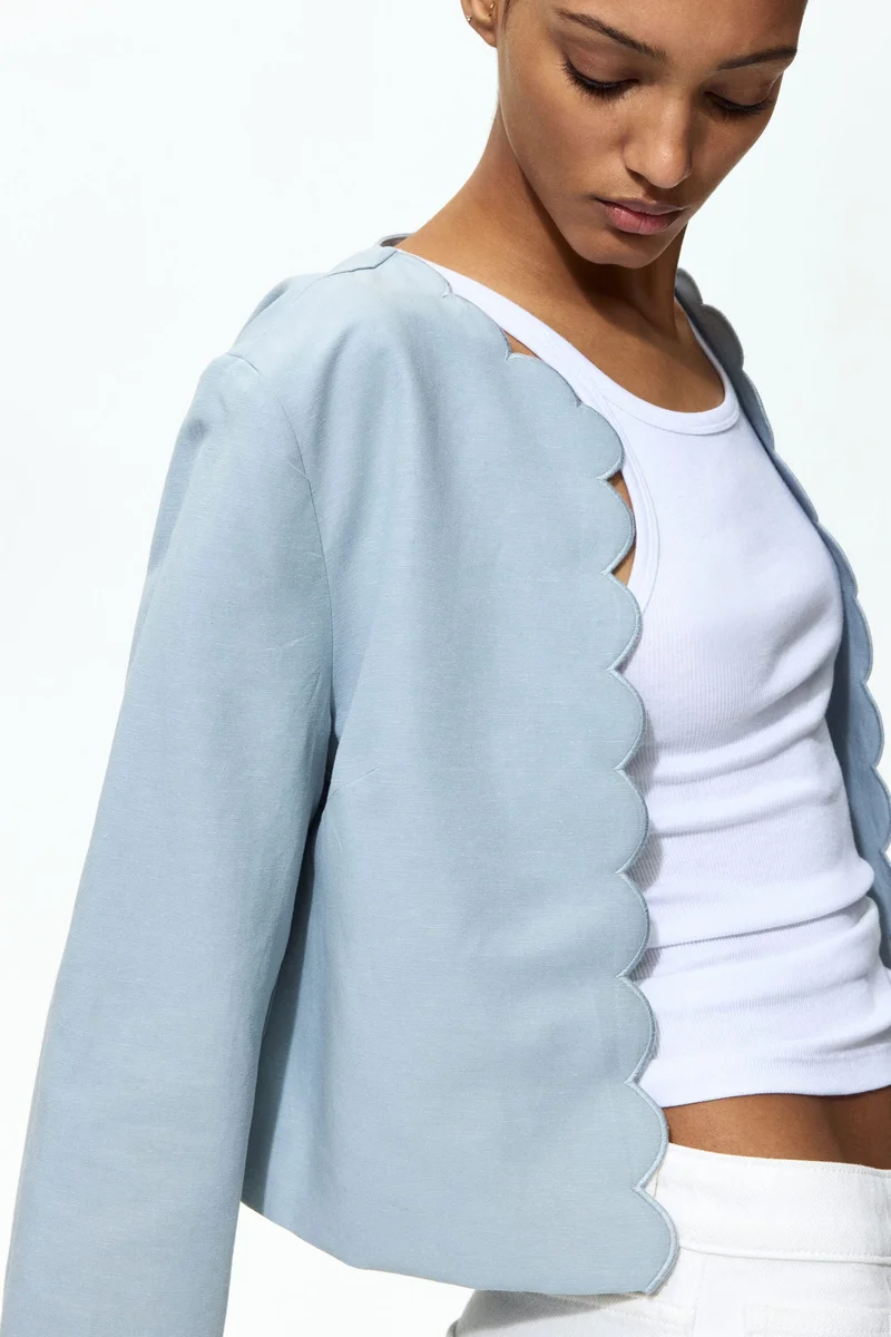 H&M  Scalloped-edge jacket for Women | Best Price UAE
