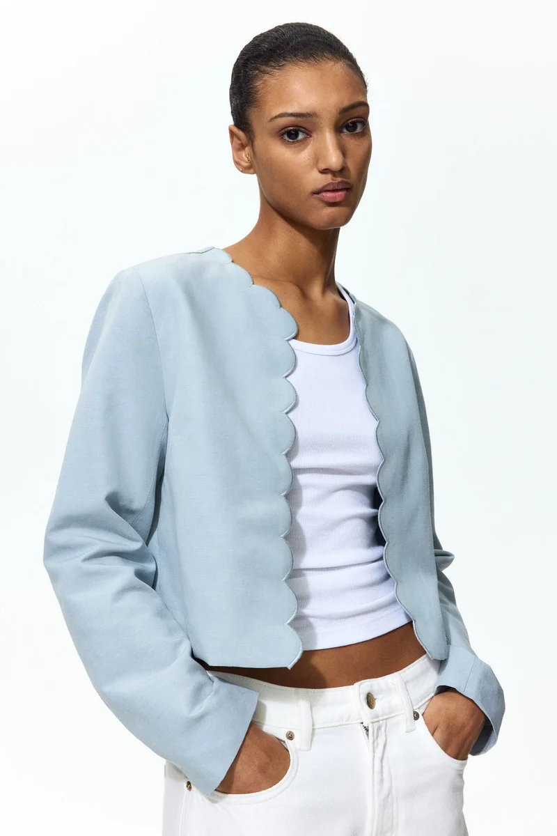 H&M  Scalloped-edge jacket for Women | Best Price UAE
