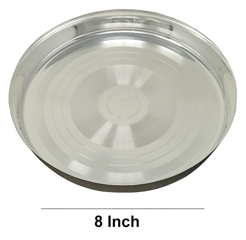 BENGALEN Baby Dinner Set 8 Inch Silver Plated for Annaprashan Sanskar Rice Ceremony Gift for Girls Boys Kids Festive Birthday Return Home Decorative Gifts Items - Image 2