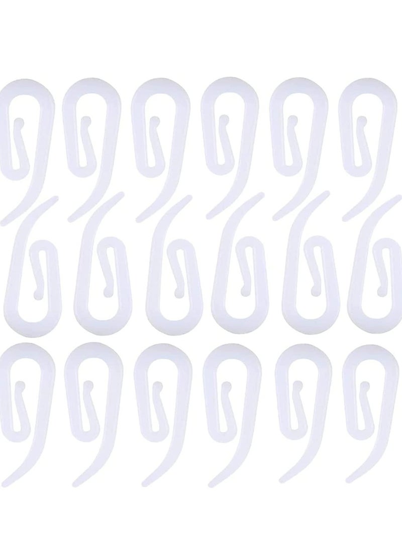 KASTWAVE KASTWAVE Plastic Curtain Hooks for Window Curtain or Door Curtain, Plastic Curtain Header Tape Drapery Hooks 100Pack 2.8x1.2cm  - Image 1