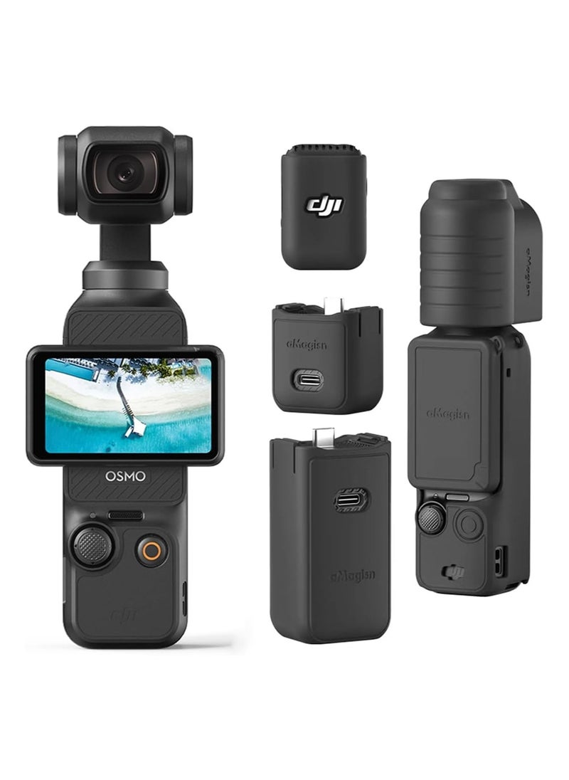 جنرال - حقيبة سيليكون DJI Osmo Pocket 3 من السيليكون غطاء واقي من السيليكون غطاء واقي للكاميرا الرياضية المحمولة باليد - Image 1