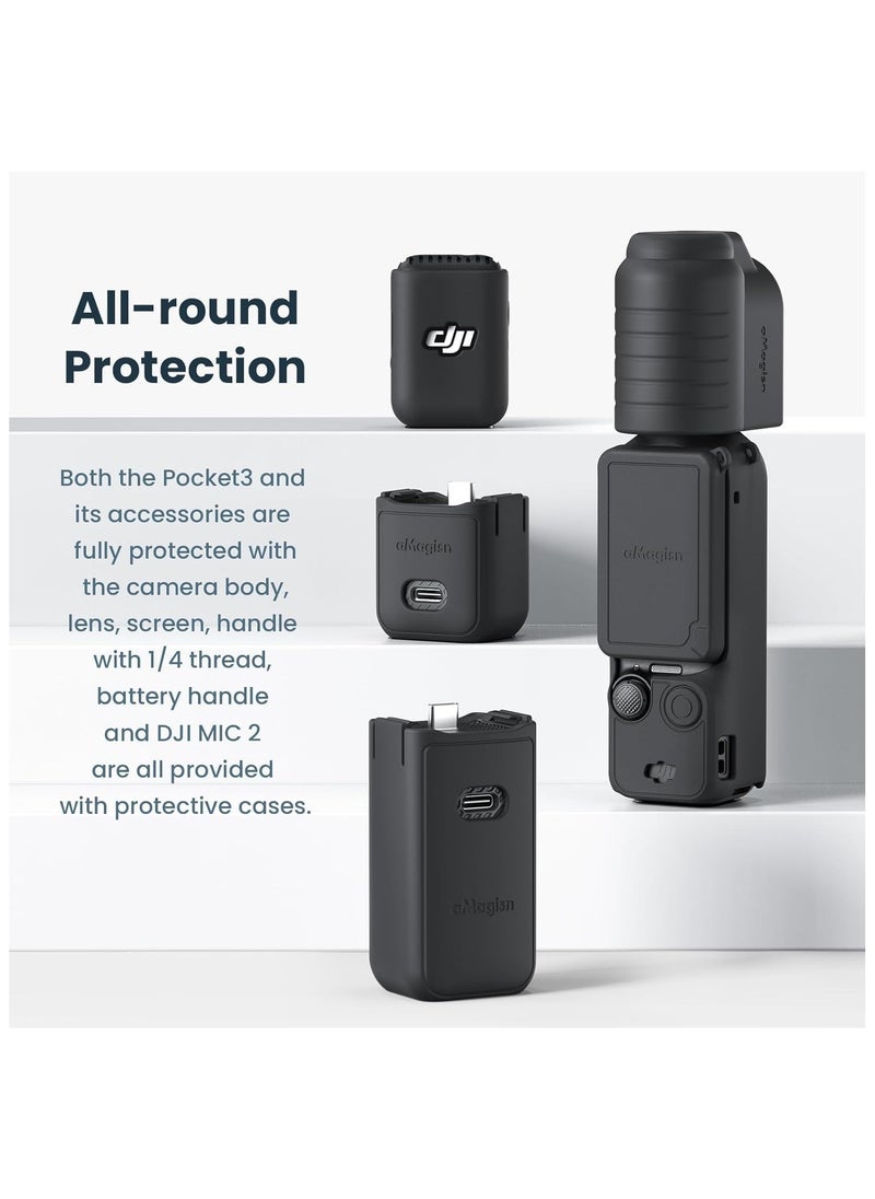 جنرال - حقيبة سيليكون DJI Osmo Pocket 3 من السيليكون غطاء واقي من السيليكون غطاء واقي للكاميرا الرياضية المحمولة باليد - Image 1