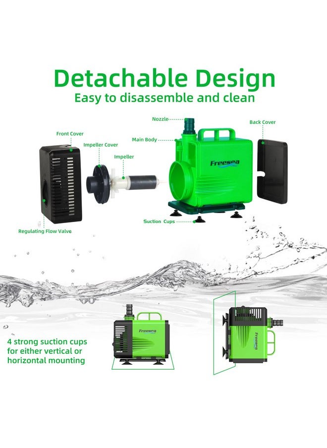 FREESEA - FREESEA Submersible Water Pump for Pond: 1350GPH 150W Aquarium Fountain Pump with 6.6ft Tubing for Waterfall Hydropoic Fish Tank - Image 1