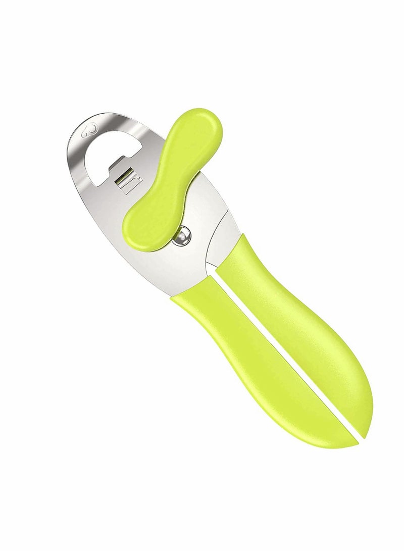SYOSI Can Opener Heavy Duty Can 4 in 1 Kitchen Stainless Steel Opener Manual Smooth Edge Durable Food Safe Cut Tool Tin Jar Bottle Opener Hand Grip for Seniors with Arthritis Hands  - Image 1