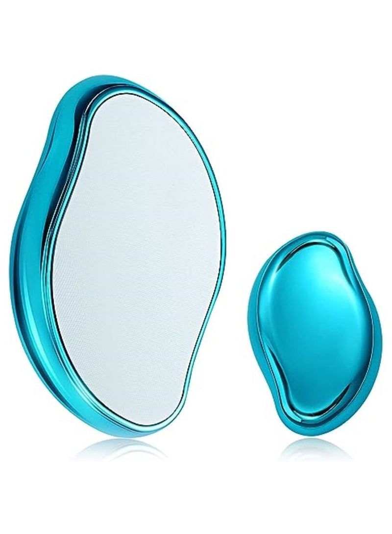 Crystal Hair Eraser, Crystal Hair Removal Painless Exfoliation, Hair Remover Tool for Arms Legs, Portable Mild Hair Remover, Reusable - Blue - Image 2