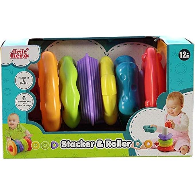 لعبة مجموعة أنشطة المتراصة والدوران 6 قطع بطل صغير - Image 1