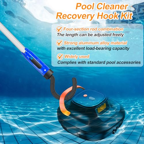 Elefama Pool Pole Hooks for Robotic Pool Cleaner with 2 PCS Pool Hooks for Poles &5.2 Ft Adjustable Swimming Pool Cleaning Pole for Pool Vacuum for Inground Pools,Above Ground, Skimmer Net,Brush,Vacuum Head - Image 3
