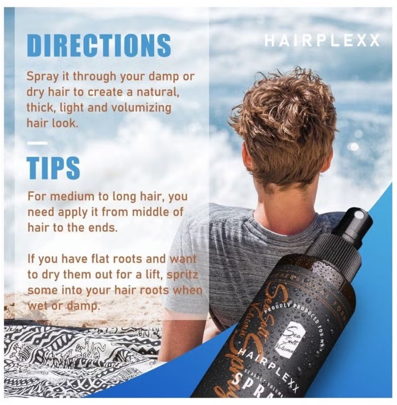 هيربليكس بخاخ تكثيف الشعر بملح البحر 200 مل - ملمس طبيعي، كثافة، ومظهر شاطئي (6.76 أونصة سائلة) - Image 2