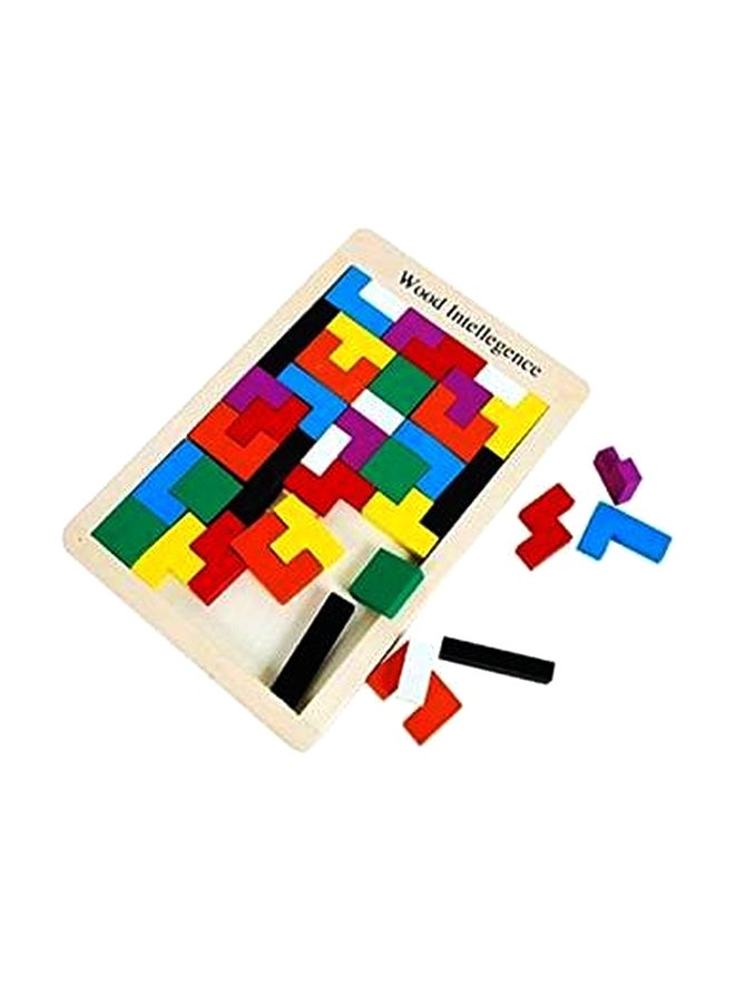 40-Piece Wooden Tetris Puzzle - Image 1