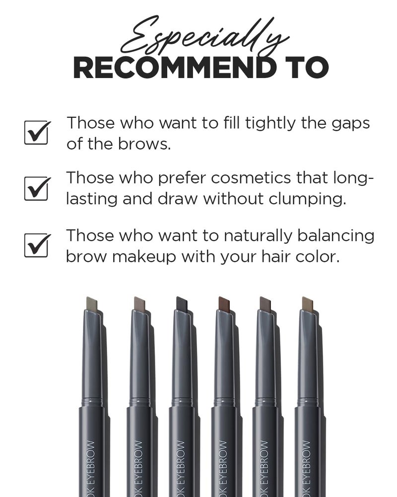 THESAEM Artlook Eyebrow Definer Pencil with Spoolie Brush 06 Ash Brown â€“ Long Lasting Eyebrow for Soft Textured Eyebrow Makeup with Vitamin E - Triangular Pencil - Image 4