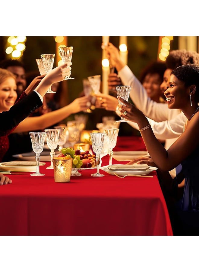 JHDZDHY 6 Pack Premium Disposable Plastic Tablecloth 54" x 108" Party Table Cloths Disposable for 6 to 8 Foot Tables Indoor or Outdoor Parties Birthdays Weddings Christmas Anniversary Buffet Table (Red) - Image 5