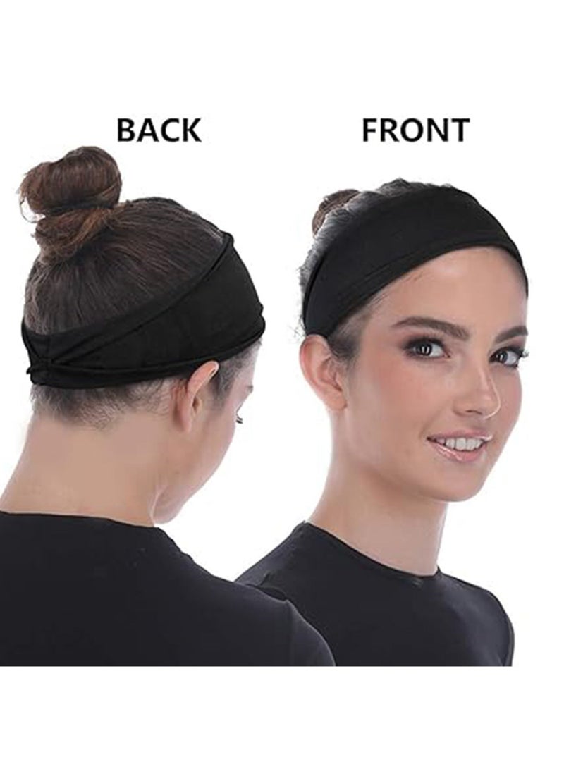 Fashion Headbands For Women Wide Headband Yoga Workout Head Bands Hair Accessories(Black) - Image 4
