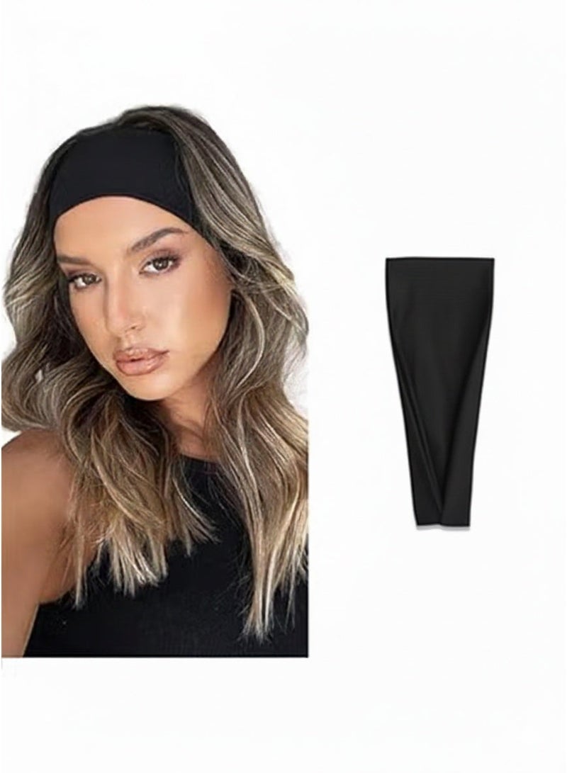 Fashion Headbands For Women Wide Headband Yoga Workout Head Bands Hair Accessories(Black) - Image 3