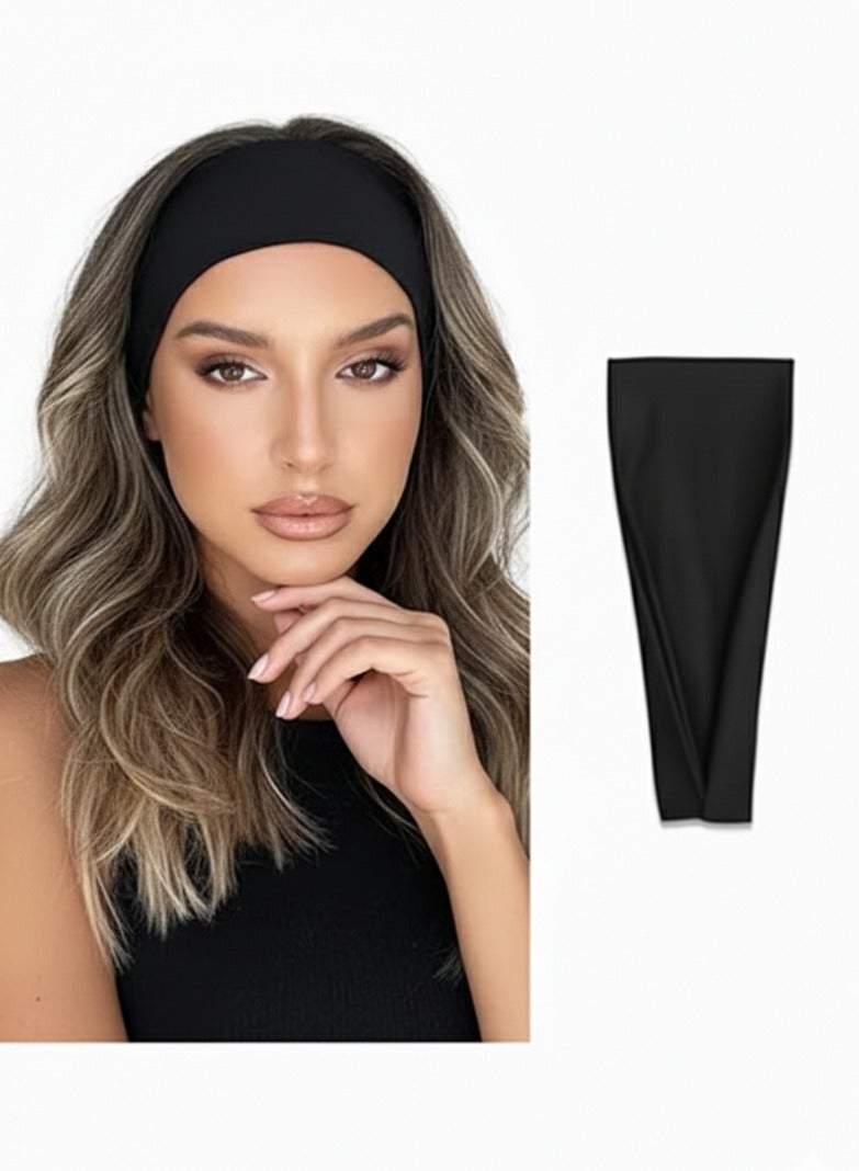 Fashion Headbands For Women Wide Headband Yoga Workout Head Bands Hair Accessories(Black) - Image 1